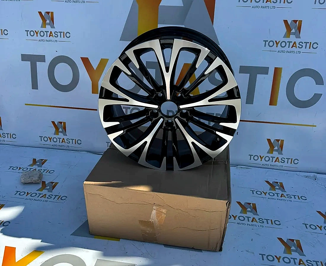 Photograph of replacement wheel with Toyotastic branding